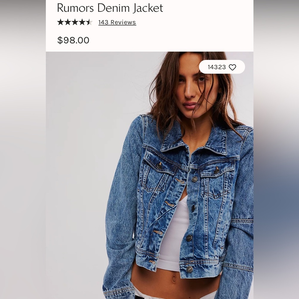 Free People We the Free Rumors Jacket Light Indigo Blue Denim Size Medium - Picture 4 of 16